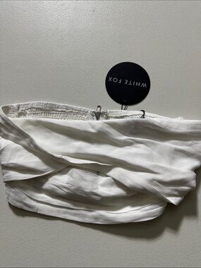 White Fox Boutique White Draped Strapless Top